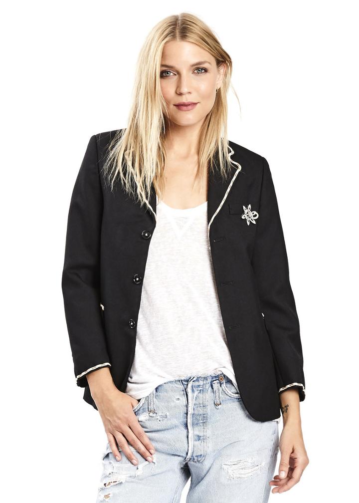 Karen Zambos - Stitched Vintage Blazer With Pin