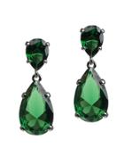 Cz By Kenneth Jay Lane - Statement Emerald Pear Drop Earrings