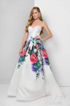 Terani Prom - Sweetheart Floral Print Mikado Gown 1711p2862