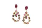 Tresor Collection - Bicolor Tourmaline And Diamond Earrings In 18k Yellow Gold