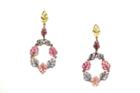 Tresor Collection - 18kt Yellow Gold Earring With Multi Tourmaline Leaves