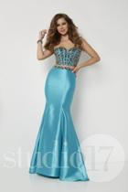 Studio 17 - 12668 Two Piece Bedazzled Mikado Trumpet Dress