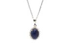 Tresor Collection - 18k White Gold Pendant With Blue Sapphire & White Sapphire