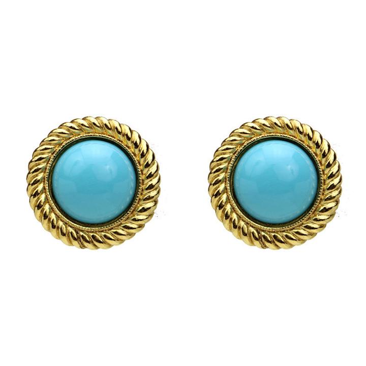 Ben-amun - St. Tropez Button Earrings In Turquoise