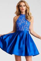 Jovani - 55300 Lace Halter Neck A-line Dress