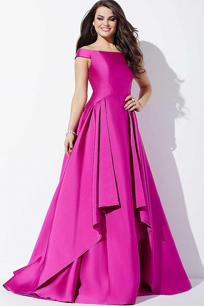Jovani - 32386 Off-shoulder Tiered Ballgown