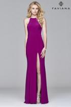 Faviana - Halter Neck Jersey Trumpet Dress In Wild Orchid 7976