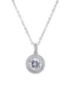 Cz By Kenneth Jay Lane - Pavã£â© Round Pendant Necklace