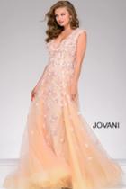 Jovani - Lace Applique Sleeveless Pageant Dress 45825