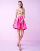 Mac Duggal Homecoming - 40714n Two Piece Rose Embroidered Short Dress