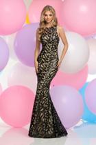 Zoey Grey - Beaded Illusion High Neck Dress 30947