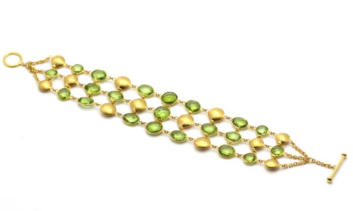 Tresor Collection - 18k Yellow Gold Bracelet With Peridot