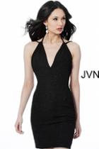 Jovani - Jvn61622 Glitter Jersey V-neck Sheath Dress