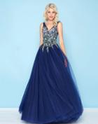Mac Duggal - 50442h Sleeveless Floral Embroidered Tulle Ballgown
