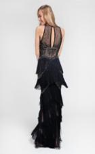 Terani Couture - Fringed Illusion Gown 1712gl3560