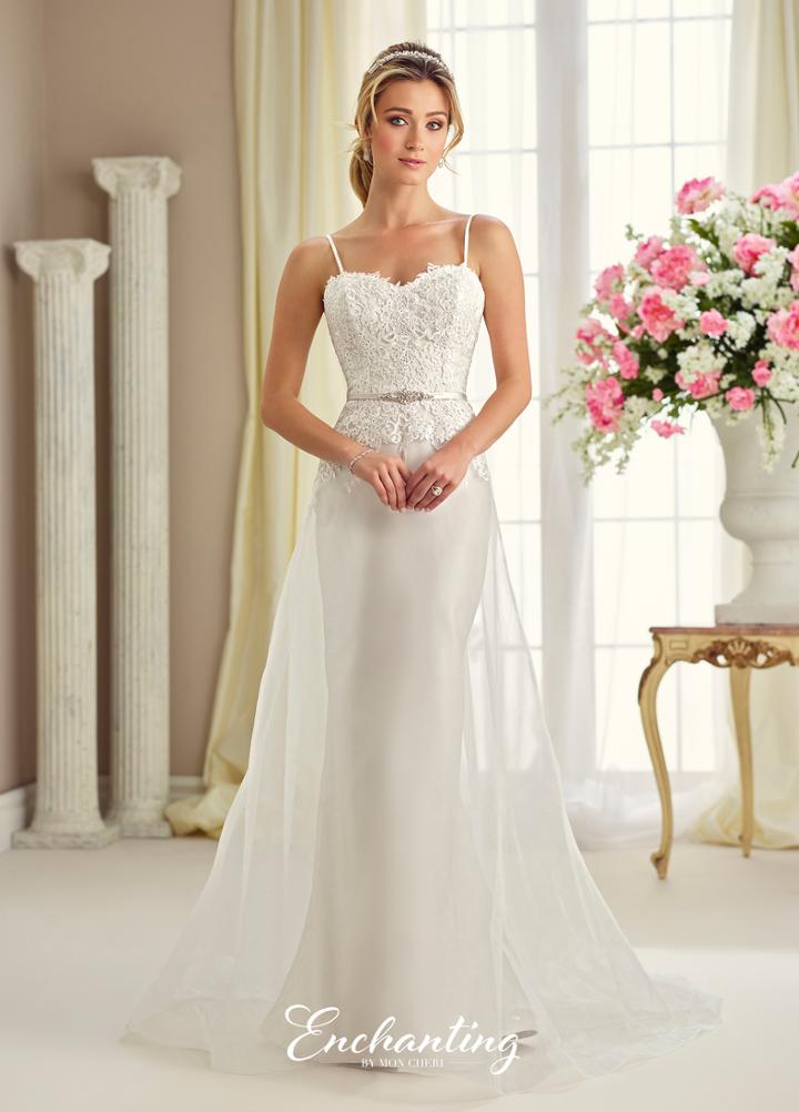 Enchanting By Mon Cheri - 217115 Lace And Beaded Wedding Gown