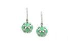 Tresor Collection - Crysophrase Ball Earrings With Diamond Huggies In 18k Yellow Gold Crysophrase Ball Earrings With Diamond Huggies In 18k Yellow Gold