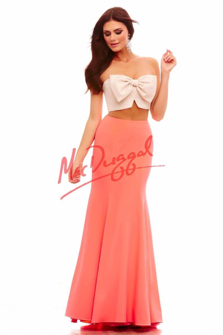 Cassandra Stone - 48279 Bustier Gown In Neon Coral