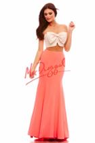 Cassandra Stone - 48279 Bustier Gown In Neon Coral