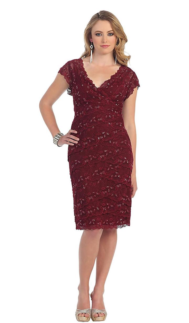 May Queen - V Neck Full Lace Formal Dress Mq974