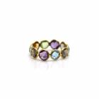Tresor Collection - Multicolor Stones Round Ring Bands With In 18k Yellow Gold