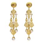 Ben-amun - Gold & Pearl Chandelier Clip On Earrings