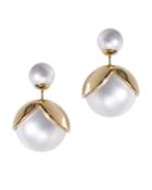 Jarin K Jewelry - Double Sided Pearl Lotus Earrings