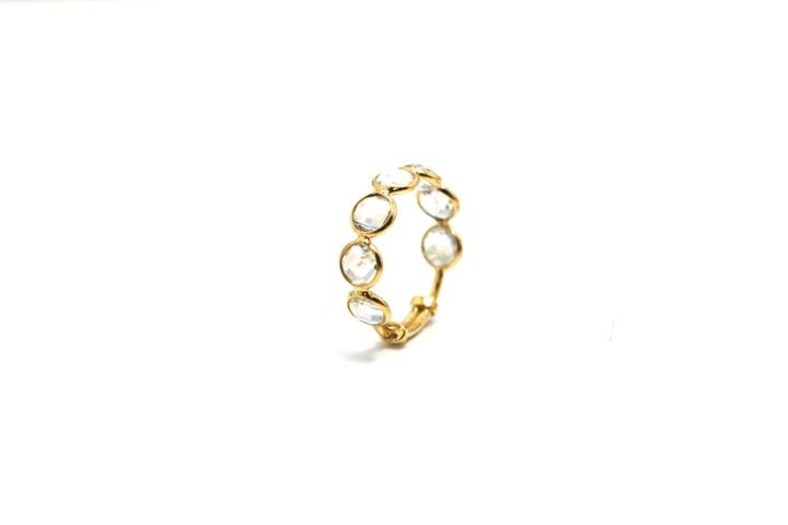 Tresor Collection - Rainbow Moonstone Gemstone Ring Band In 18k Yellow Gold