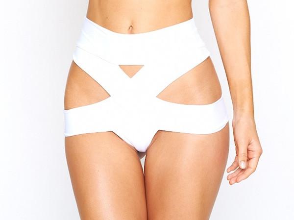 Montce Swim - White Criss-cross Bottom