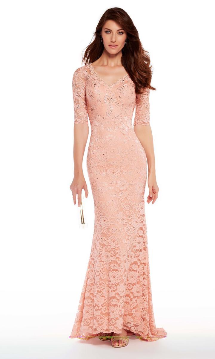 Alyce Paris - 27241 Scalloped Lace Fitted V-neck Dress