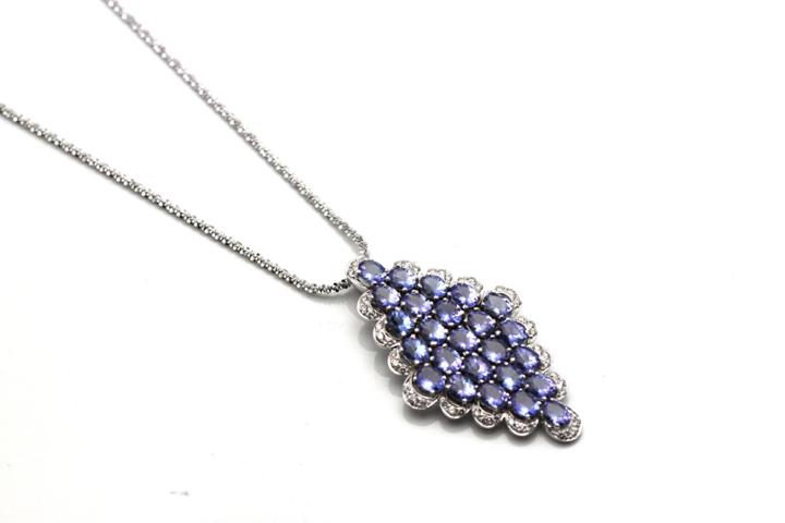 Tresor Collection - Tanzanite And Diamond Pendant In 18k Yellow Gold