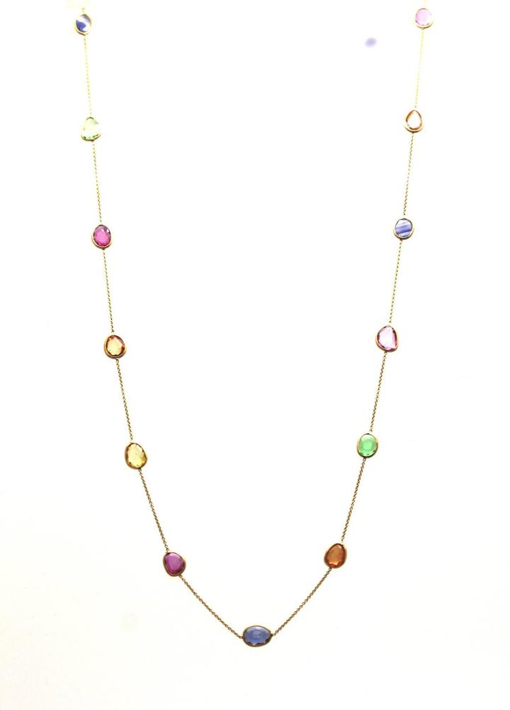 Tresor Collection - Multicolor Stone Necklace In 18k Yg 8665533329