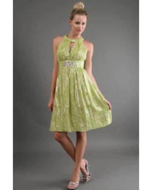 Kay Unger- Metallic Halter In Sage