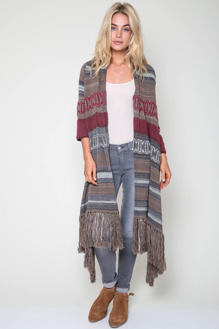 Goddis - Kita Fringe Sweater In Mustang