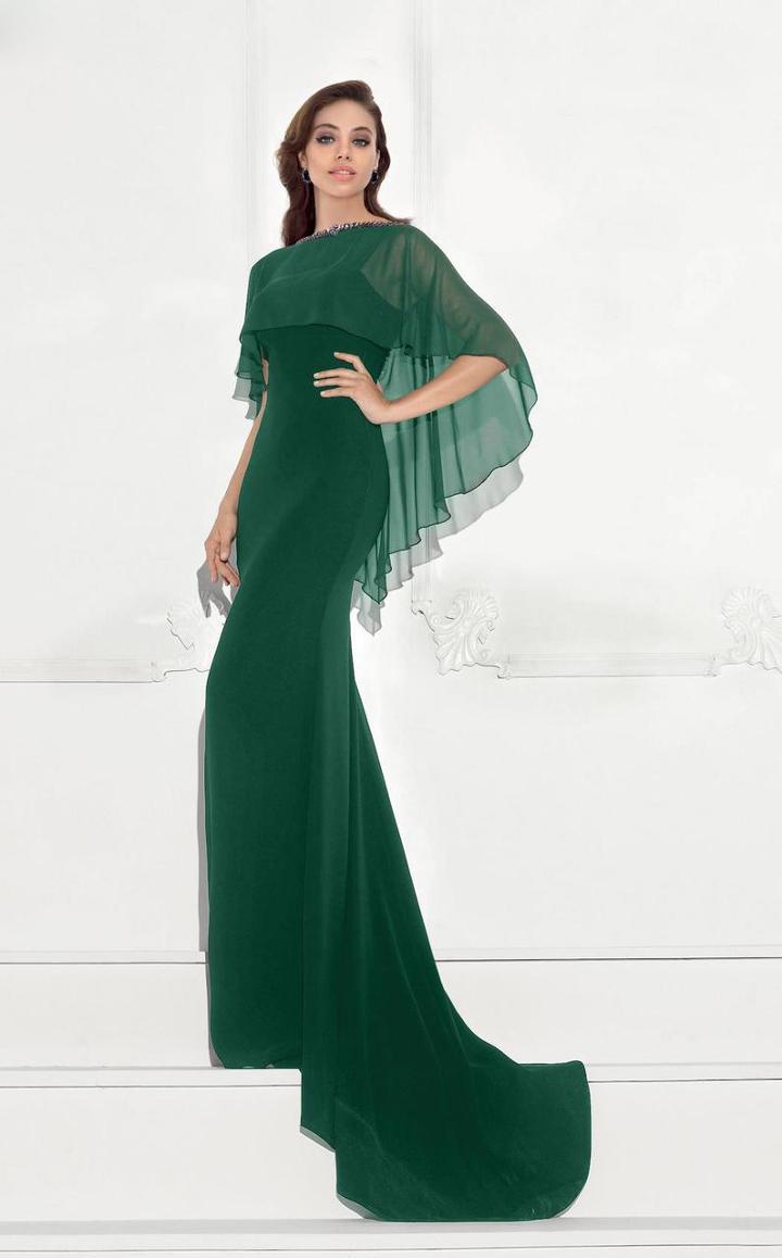 Tarik Ediz - 92749 Beaded Bateau Sheath Dress