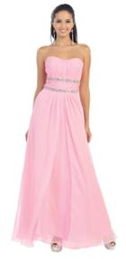 May Queen - Shirred Ornate Sweetheart A-line Long Dress Mq951