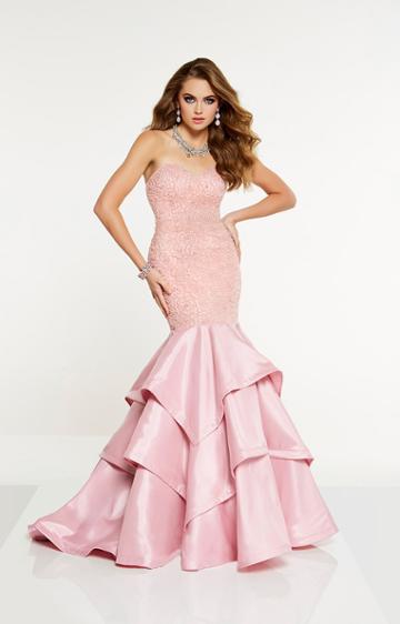 Panoply - 14896 Ruffled Strapless Fitted Trumpet Gown