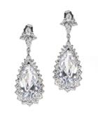 Cz By Kenneth Jay Lane - Pear Drop Multi Trim Pierced Earring