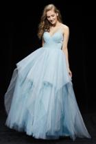 Angela And Alison - 81041 Criss Cross Ruched Ruffled Gown