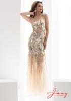 Jasz Couture - 5602 Dress In Gold And Silver