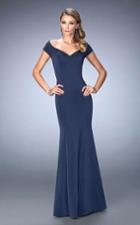 La Femme - 22716 Beaded Off-shoulder/sweetheart Trumpet Dress