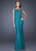 La Femme - 20673 Sparkling Lace Sheath Gown