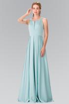 Elizabeth K - Sleek Scoop Neck Long A-line Dress Gl2365