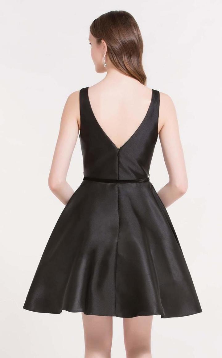 Alyce Paris - 3705 Sleeveless Tiered Mikado Cocktail Dress