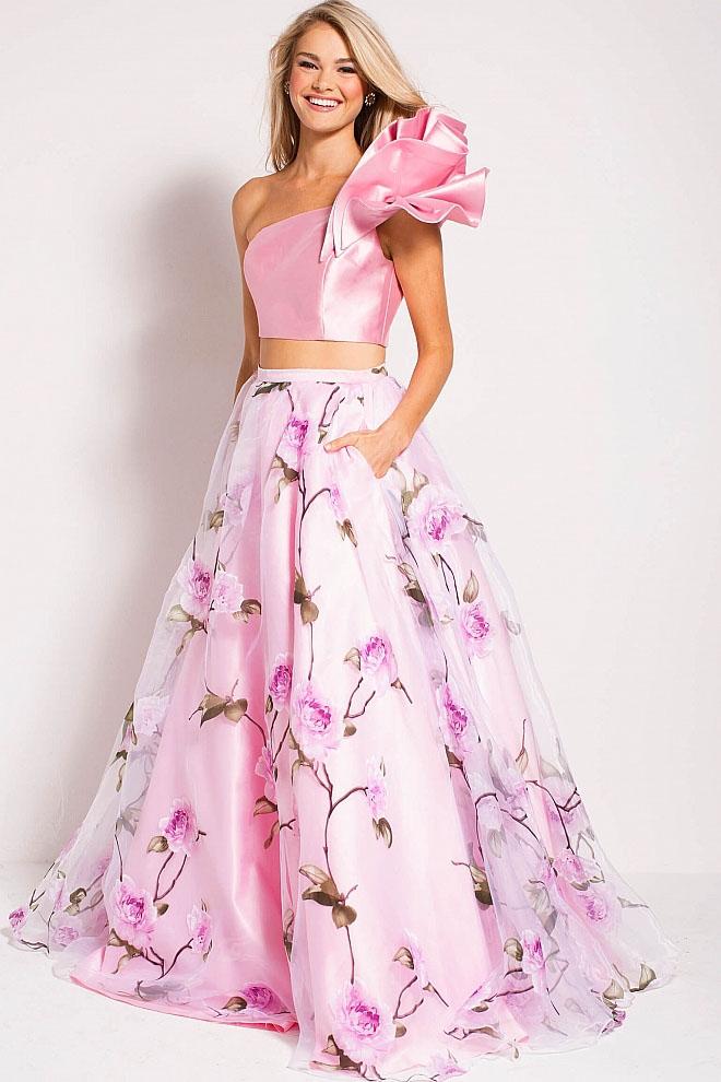 Jovani - 60771 Two Piece Asymmetrical A-line Dress