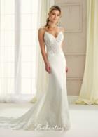 Enchanting By Mon Cheri - 217123 Beaded Lace Tulle Sheath Wedding Gown