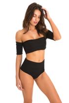 Poema Swim - Textured Ebony Ibiza Top
