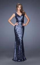 La Femme - 19177 Swirling Sequins Evening Gown