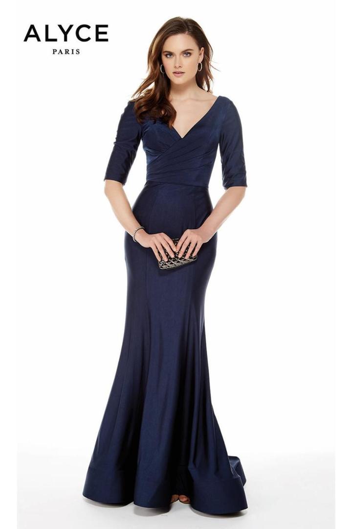 Alyce Paris - 27016 V Neck Half Sleeves Mermaid Evening Dress