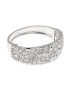 Cz By Kenneth Jay Lane - Cz Front Wide Hinged Bangle